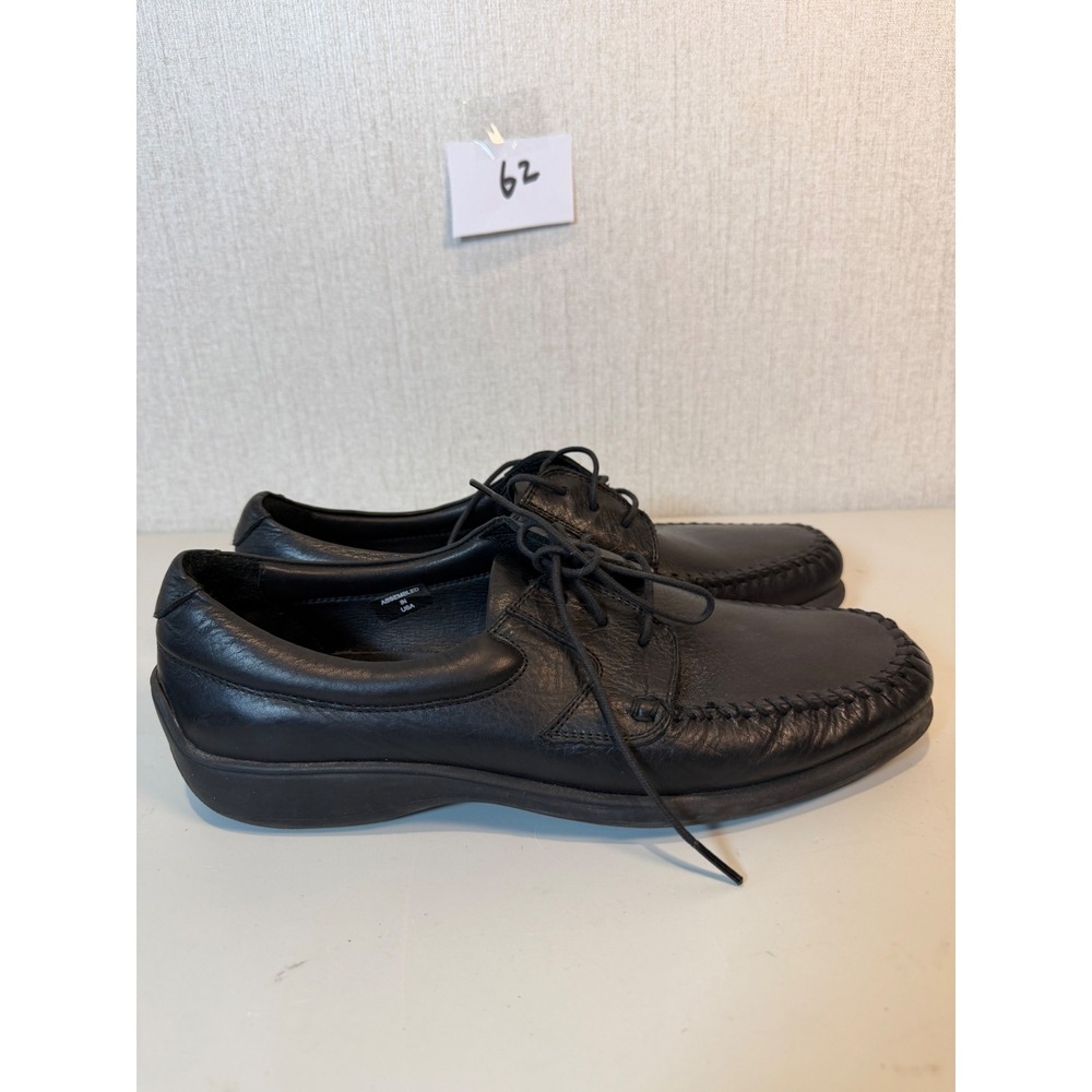 Neil M Mens Black Leather Lace Up Whipstitch Oxford Shoes NM 405008 Size 10 D